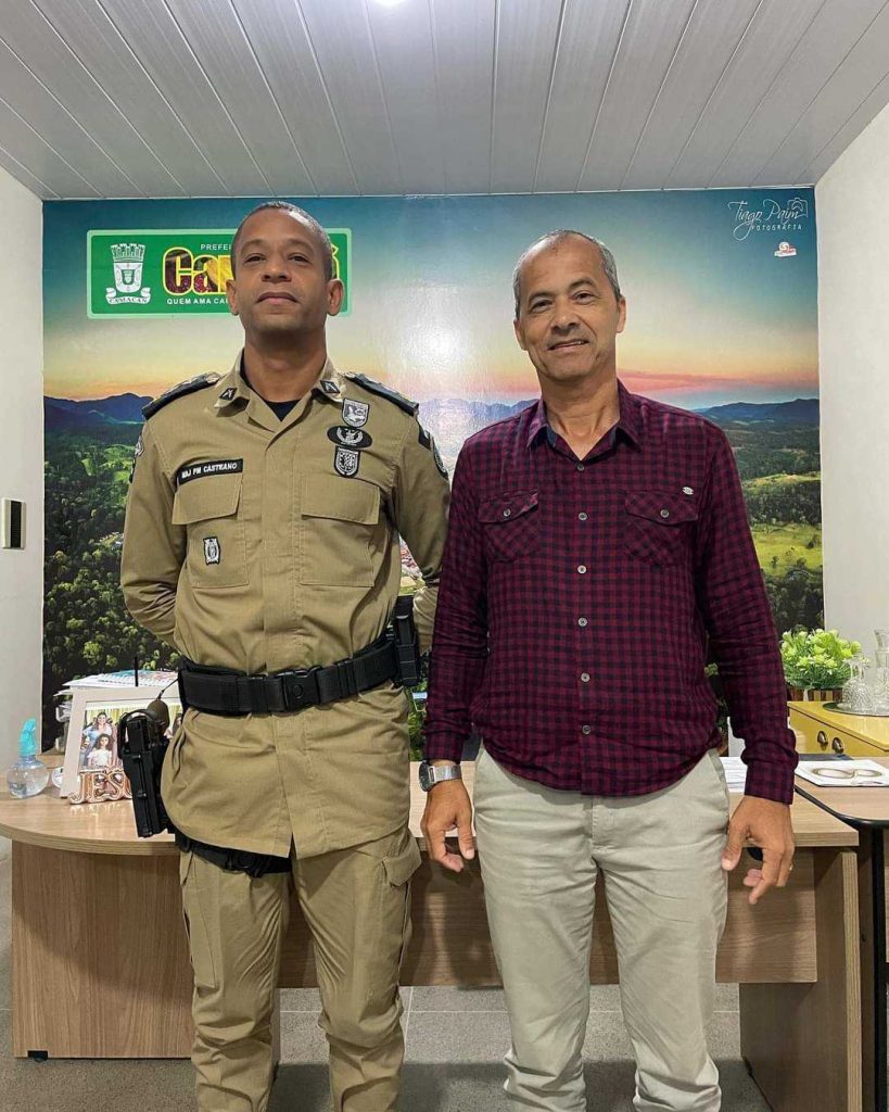 Camacã: Prefeito Paulo do Gás recebe em seu gabinete o novo comandante da 62ª CIPM