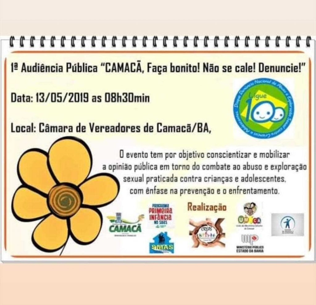 Camacã, Faça Bonito! não se cale! Denuncie!