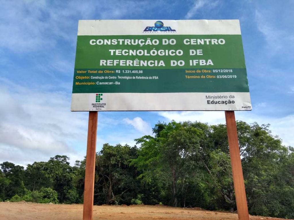 Obras do IFBA são retomadas em Camacã